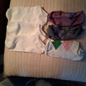 Assorted Women's Ankle Socks - White, Purple, Gray, and Multicolor